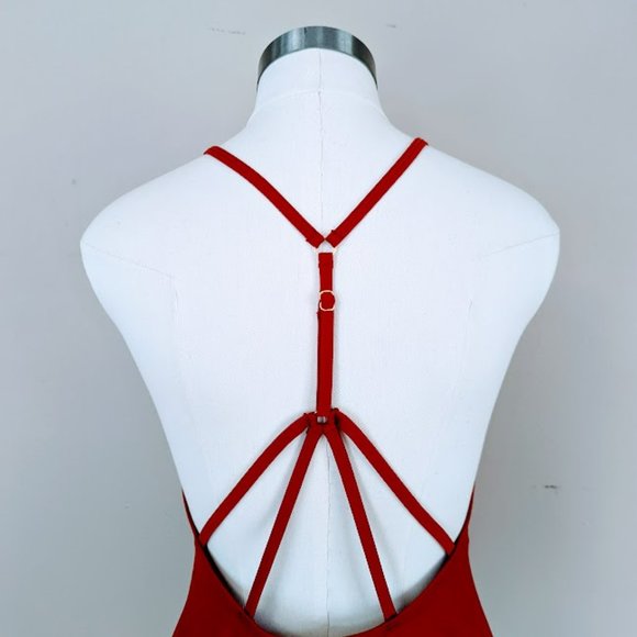 NWT Xhiliration Sangria Red One Piece Swimsuit - Size XL - Picture 6 of 8